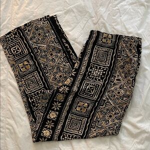VTG BROWNSTONE STUDIO Black and Tan Patterned Pants
